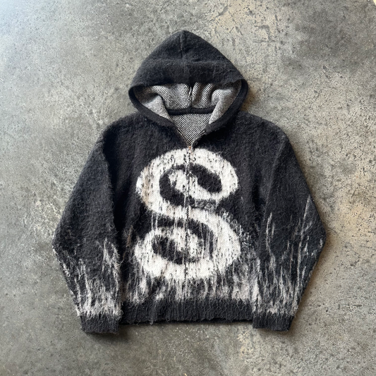 MOHAIR ZIP UP HOODIE